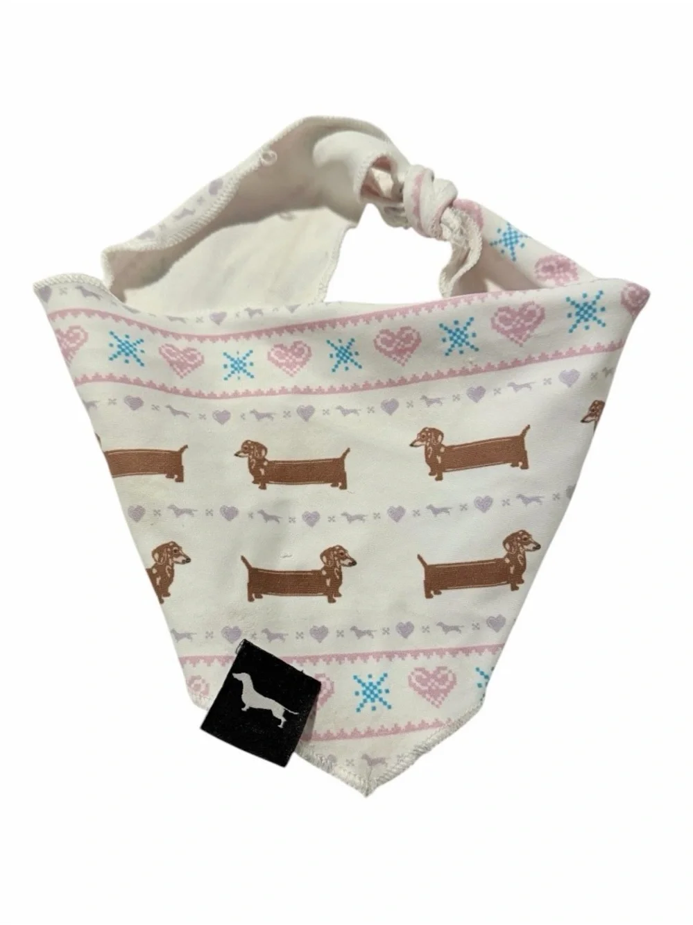 Bean Goods Dachshund Dox-mas Sweater Dog Bandana - fair isle